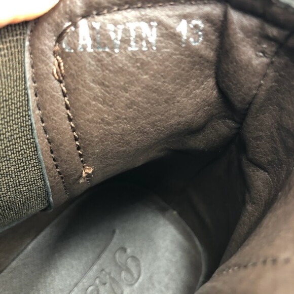 Pheroni Men's Maroon Faux Suede Leather Ankle Boots Calvin Size 13 Slip On - Picture 10 of 15